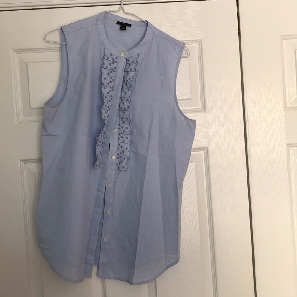 Ann Taylor Size M Sleeveless Baby Blue Blouse